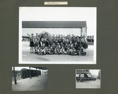818623 Afbeelding van een bladzijde uit een fotoalbum van scoutinggroep Salwega uit Utrecht met foto's van een excursie ...